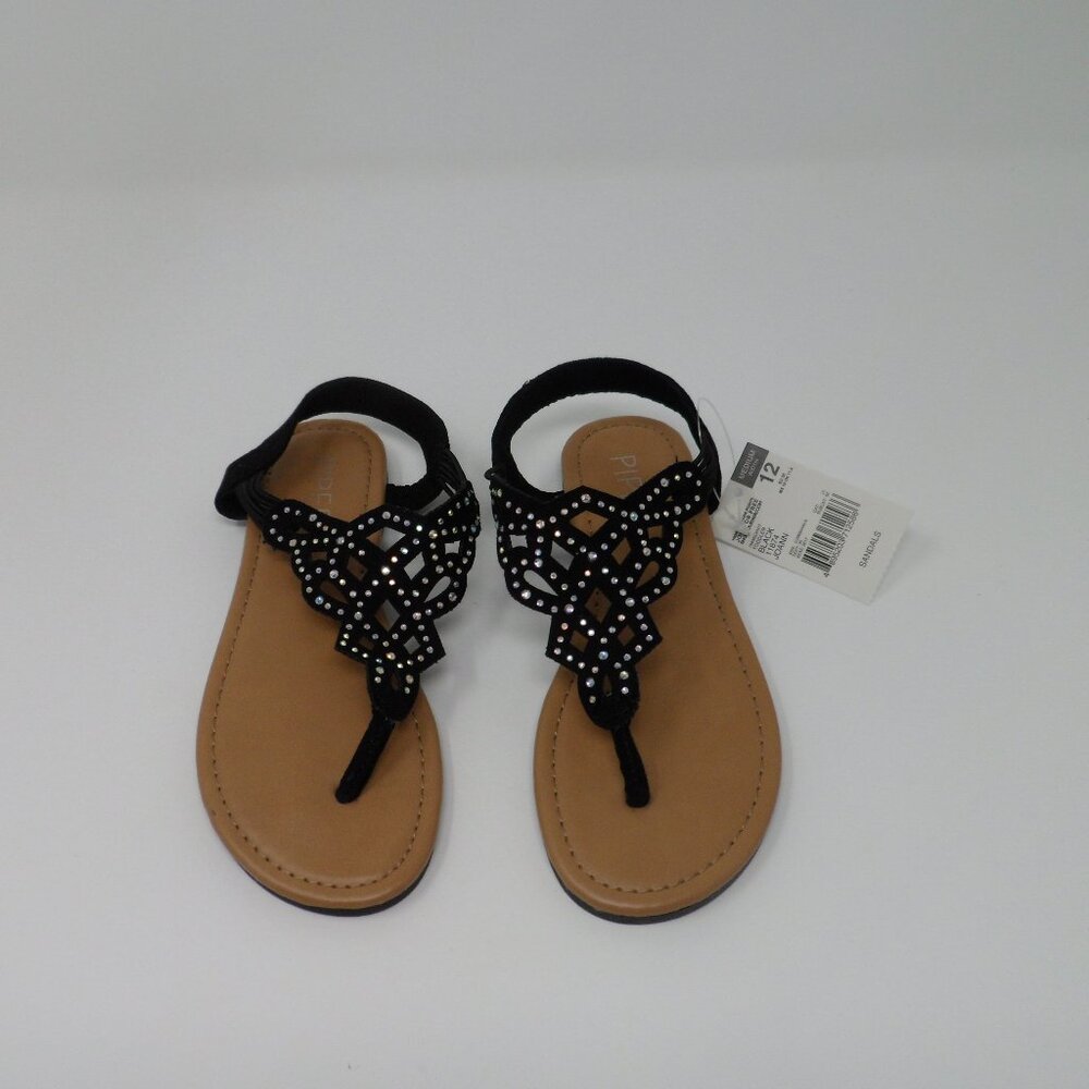 Girls Piper Black & Stone Sandals "Joann" Style Size 12